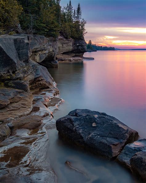 Michigan Nut Photography Lake Superior A Calming Sunset At Paradise