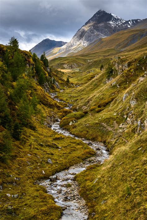 Up The Stream A Snaky Mountain River In The Alps Nio Photography