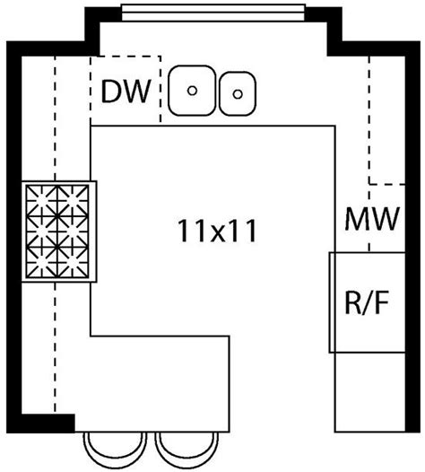 U Shaped Kitchen Floor Plans Indesign