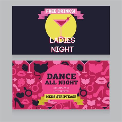 Template For Ladies Night Party Flyer Stock Vector Image By
