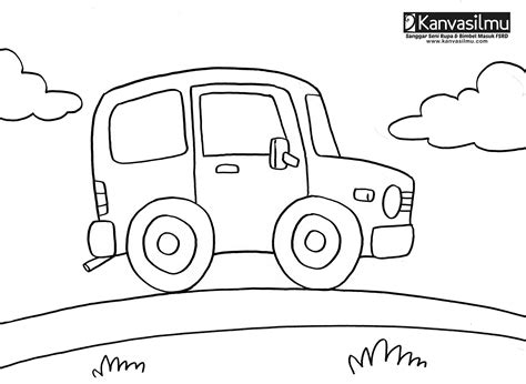 Mewarnai Gambar Tk Mewarnai Gambar Mobil Mobilan Drawing Image