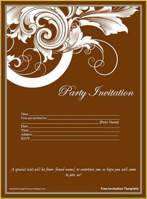 Free Printable Wedding Invitation Templates For Microsoft Word Of