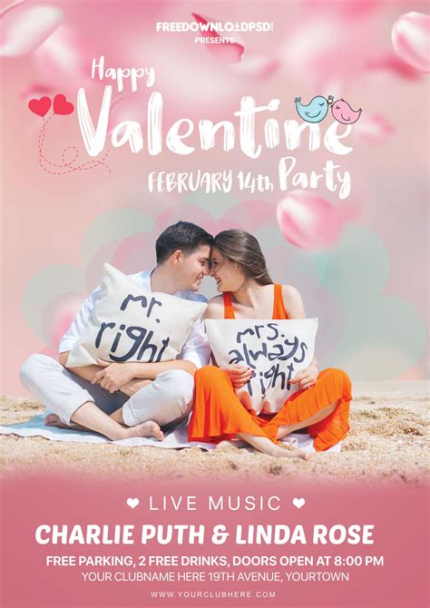 Valentine Day Party Flyer Psd Template Free Printable Form Templates