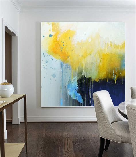 Abstract Art Paintings Acrylics Blue Abstract Painting Yellow