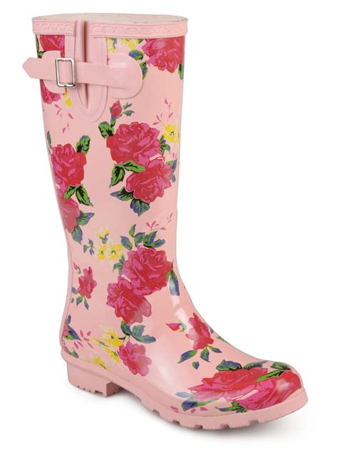 Brinley Co Womens Rubber Patterned Rain Boots
