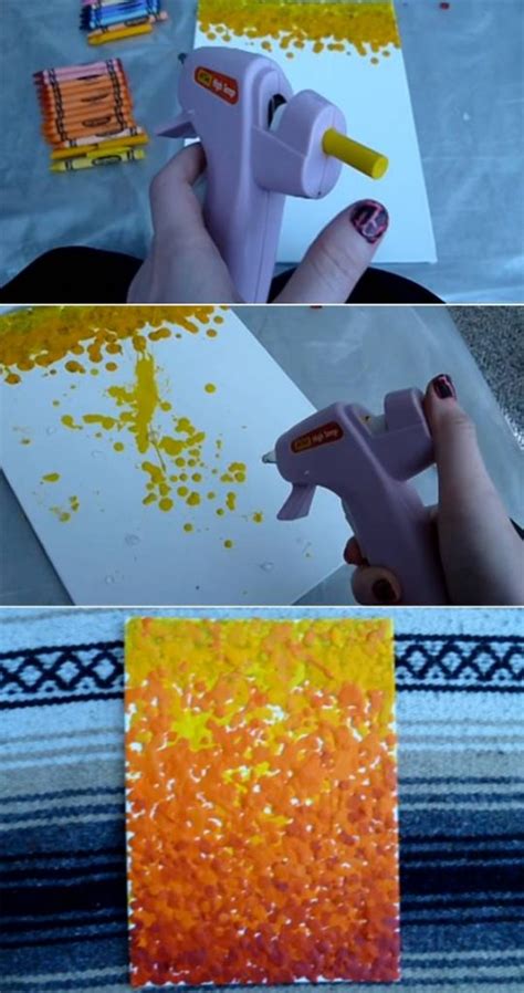 Creative Ideas Diy Beautiful Melted Crayon Art Using Hot Glue Gun I