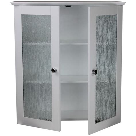 Wall corner shelf online india. Highland White Double Glass Door Bathroom Storage Wall ...