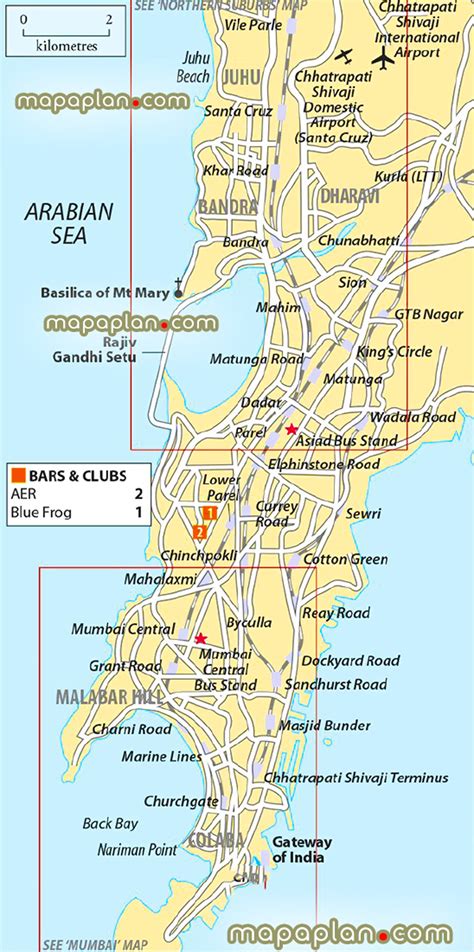 Mumbai Top Tourist Attractions Map Mumbai Greater Metropolitan Area