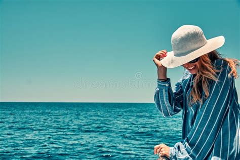 Cruise Ship Vacation Woman Enjoying Travel Vacation At Sea Free