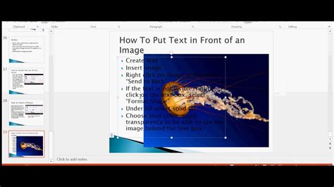 How To Put Text In Front Of An Image In Powerpoint Youtube