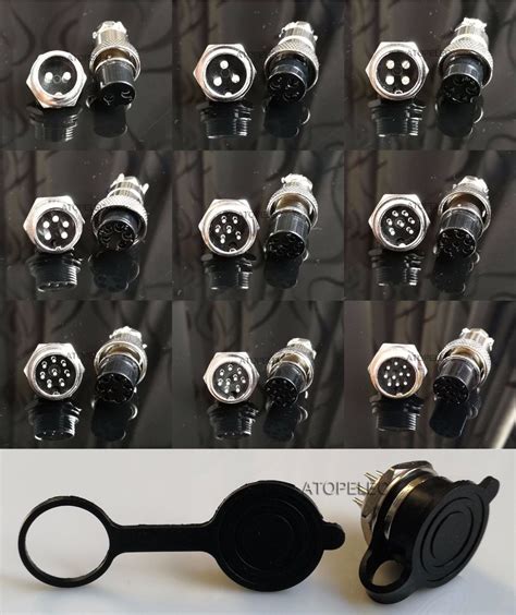 Shomy Pin Set Gx Mm Aviation Plug Metal Panel Female Male Connector Rubber Waterproof