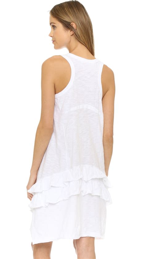 Wilt Cotton Ruffle Tank Dress In White Lyst