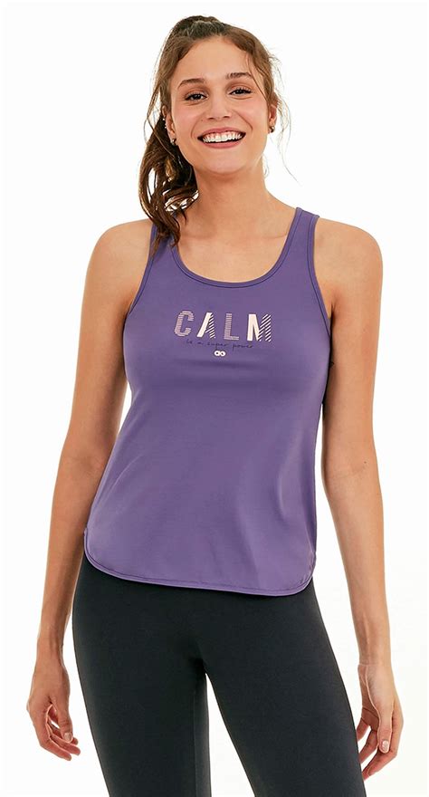Fitness Top Gray Tank Top With Strappy Back Regata Skin Fit