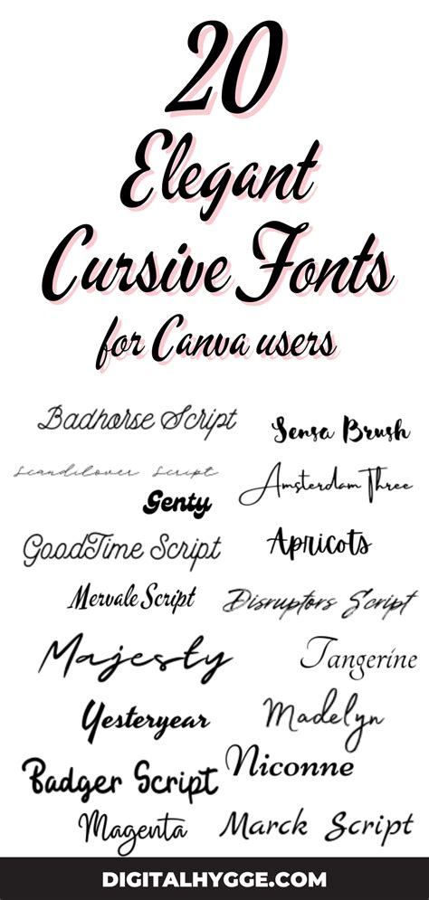 Best Canva Cursive Fonts Best Cursive Fonts Cursive Fonts Free