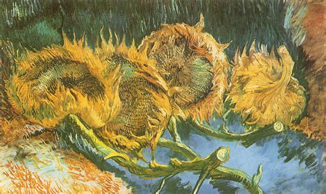 Green And Yellow Flower Painting Artwork Vincent Van Gogh Sunflowers