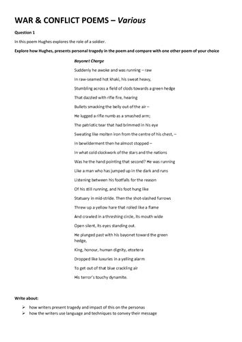 Aqa English Literature Paper 2 Power And Conflict Poetry Practice