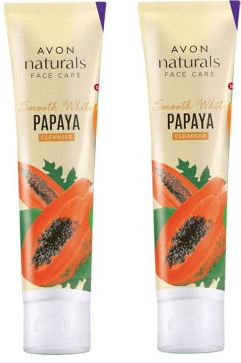 Avon Naturals Papaya Whitening Cleanser Set Of 2 Of 100 G Each