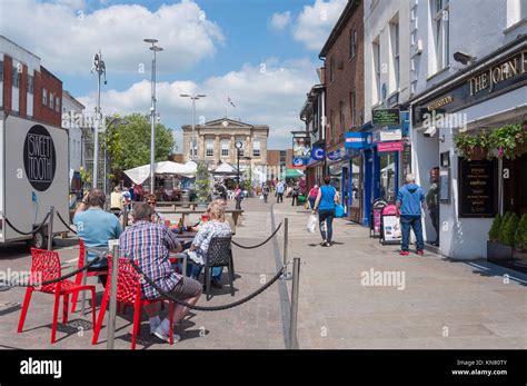Pedestrianised Guildhall High Street Andover Hampshire Town Cent Hi Res
