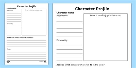 FREE! - Character Profile Template | Primary Resources