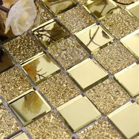 It's smart choice for small spaces because it will reflect a lot of light around the room and make it feel bigger. Glass mirror mosaic tile sheets gold mosaic bathroom ...