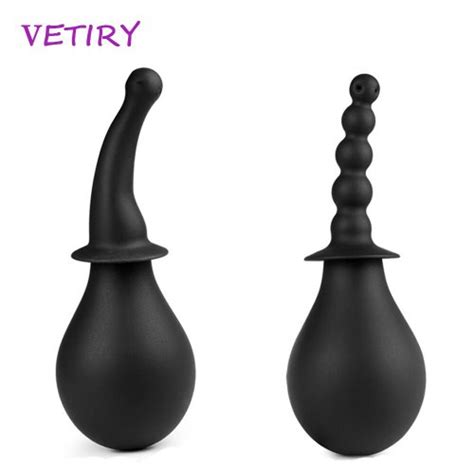 Vetiry Anal Cleaner Enema Syringe Anal Plug Rinse Butt Vaginal Cleaning Device Rectal Sprayer