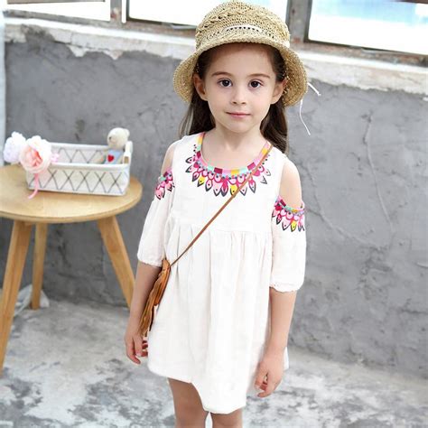 Buy Girls Cotton Summer Off Shoulder Kids Princess Dress Casual Boho