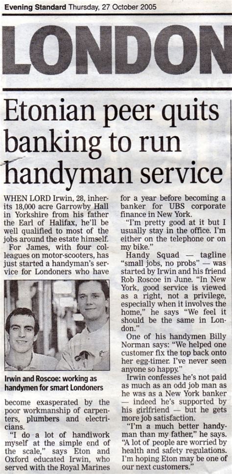 Eveningstandard271005 Handy Squad Handyman London Fast And Reliable