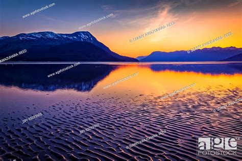 Sunset At Turnagain Arm Of Cook Inlet A Rippled Tidal Flat Revealed