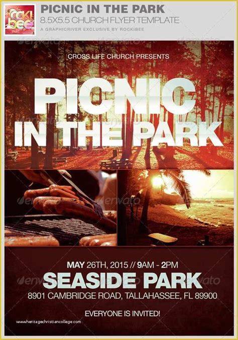 Free Church Picnic Flyer Templates Of Picnic In The Park Flyer Template