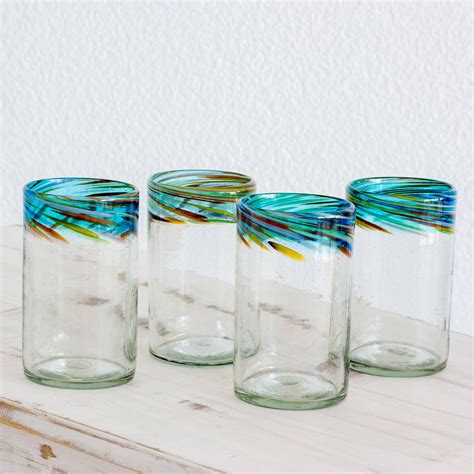 Shop for clear glass tumblers at walmart.com. Blown glass tumblers, 'Aurora' (large, set of 4) in 2020 ...