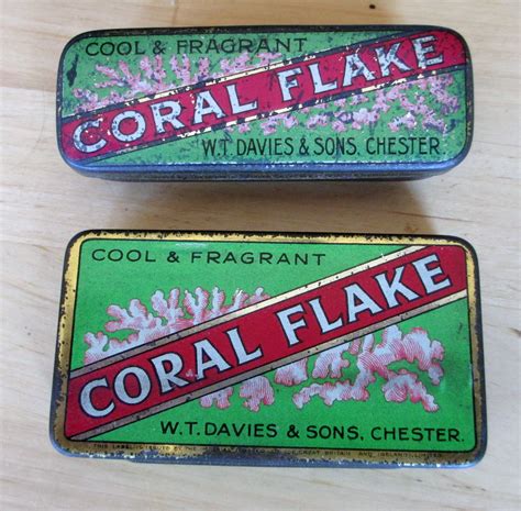 Coral Flake Tobacco Tins Vintage Tins Baking Tins Tin Containers