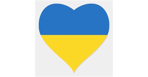 Ukraineukrainian Flag Heart Sticker Zazzle