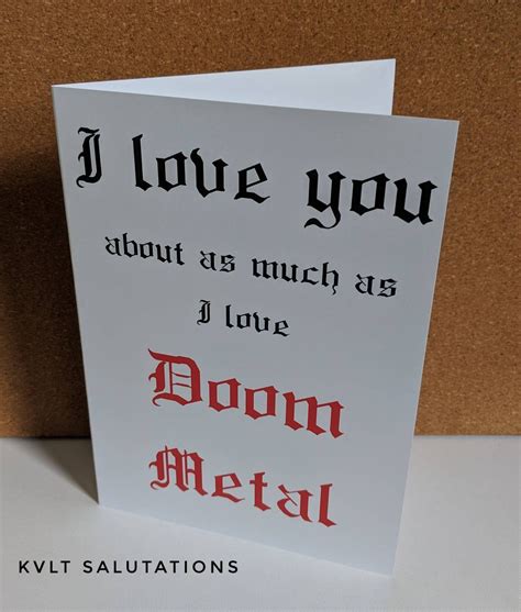 I Love You About As Much As I Love Doom Metal Heavy Metal Card