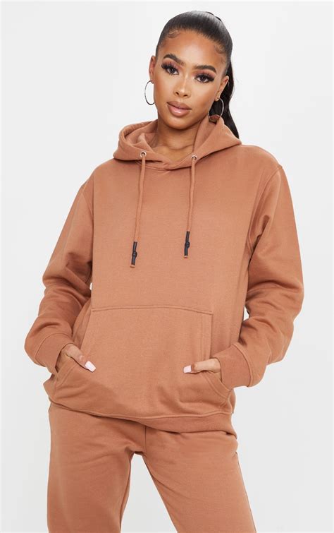 Tan Oversized Wax Toggle Hoodie Co Ords Prettylittlething Qa