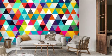 Mosaic Triangles Wallpaper Wallsauce Uk