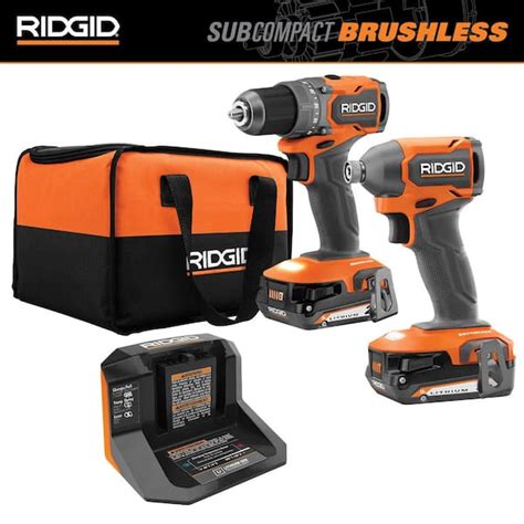 Ridgid 18v Subcompact Brushless 2 Tool Combo Kit With Drilldriver