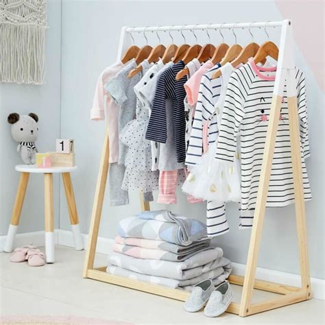Nursery Clothes Rack Kids Garment Wooden Hanger Baby Storage Clothing