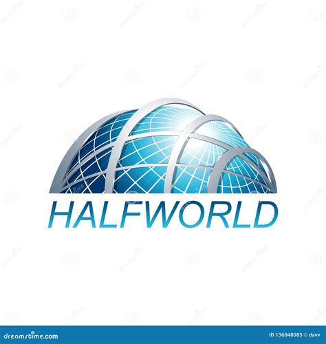 Abstract Three Dimensional Half World Globe Logo Template Vector