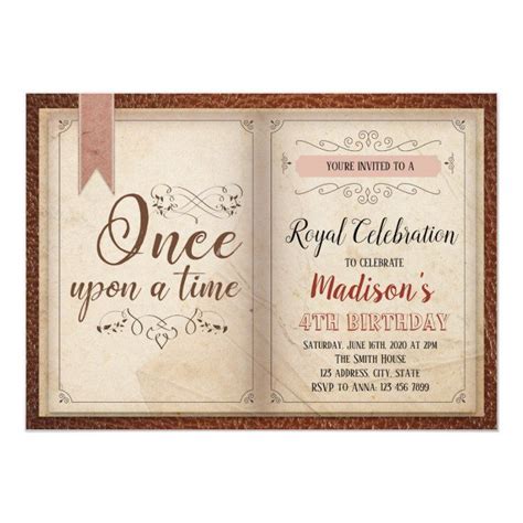 Book Themed Birthday Party Invitation Book Birthday