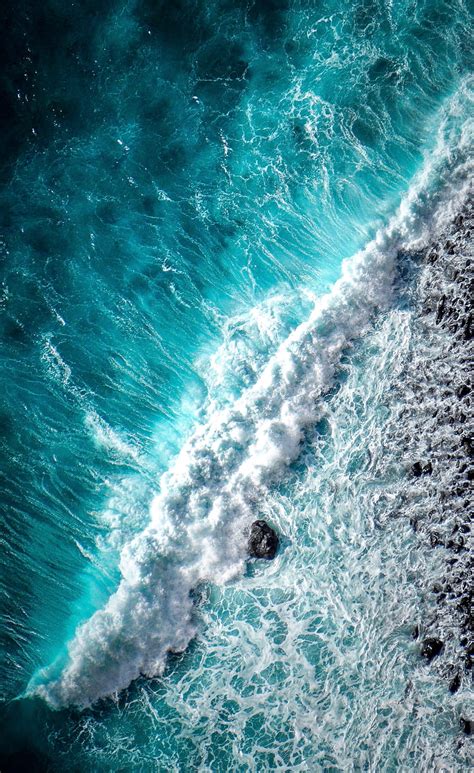 4k Free Download Ocean Wave Foam Surf Aerial View Water Hd