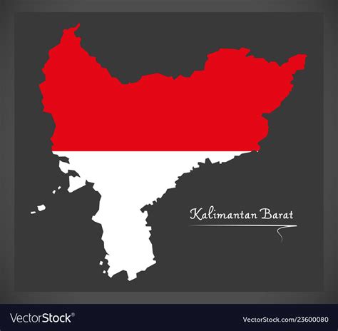 Kalimantan Barat Indonesia Map With Indonesian Vector Image