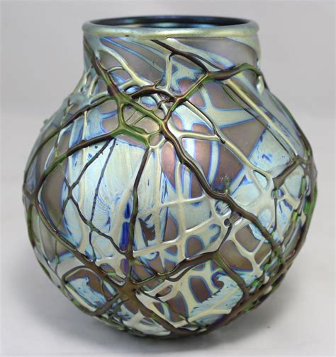 Charles Lotton Signed And Dated Iridescent Art Glass Vase From Nhantiquecoop On Ruby Lane