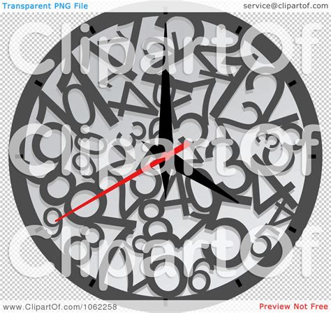 Clipart Crazy Wall Clock Royalty Free Vector Illustration By Vector