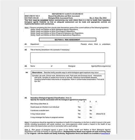 Risk Assessment Form Template 40 Examples In Word Pdf