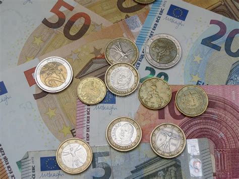 Euro Notes And Coins European Union Stock Image Image Of Sell Euros