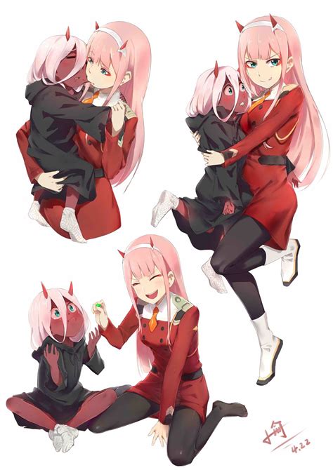 Zero Two And Her Child Form Darling In The Franxx Familia Anime