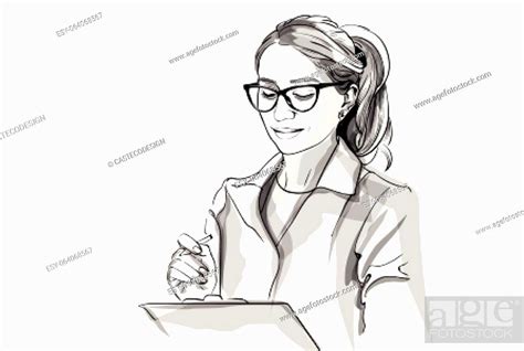 Woman Doctor Vector Sketch Storyboard Detailed Character Illustration