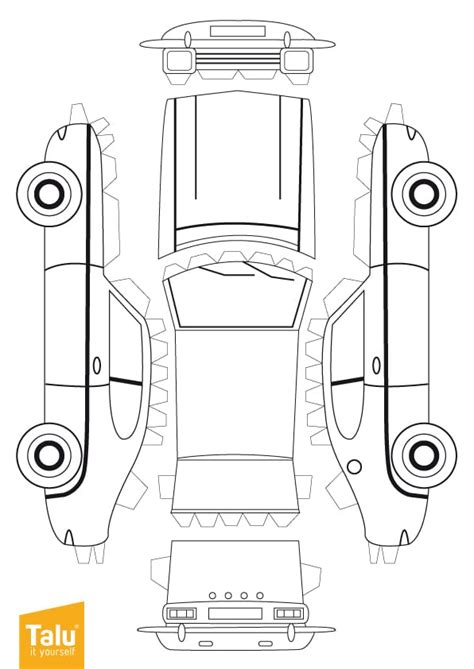 Ausdrucken Auto Aus Papier Basteln Vorlage Malvorlagen And Coloring