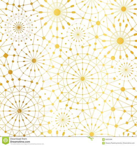 Vector Golden White Abstract Network Metallic Circles