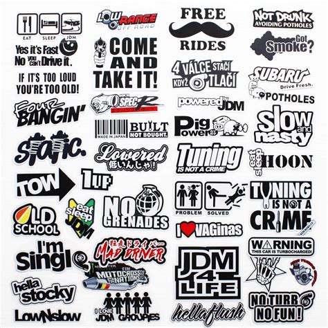 buy 41pcs jdm car sticker racing decale for cars motorcycle helmet reflex decals graphics drift